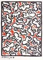 Keith Haring Crawling Babies Ink Drawing, Estate COA - Sold for $15,360 on 12-03-2022 (Lot 685).jpg